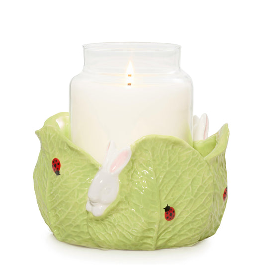 Ceramic Easter Bunny Jar Candle Holder 7Q0E