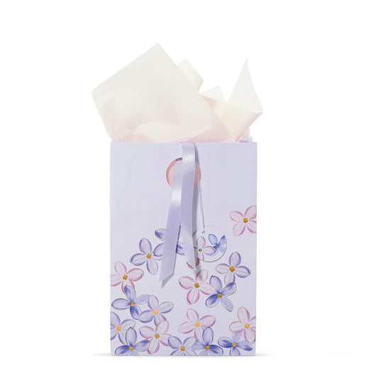 Purple Lilac Floral Gift Bag D978